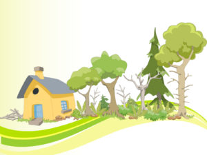 Vineyards, Orchards and Wooden House Backgrounds