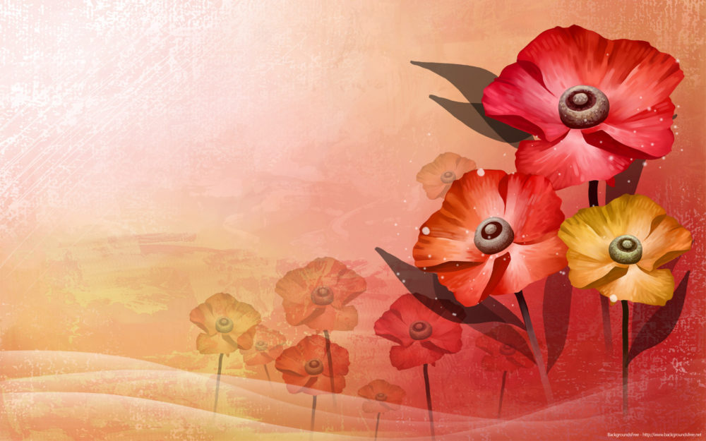 Red Flower Vector Backgrounds 1000x625