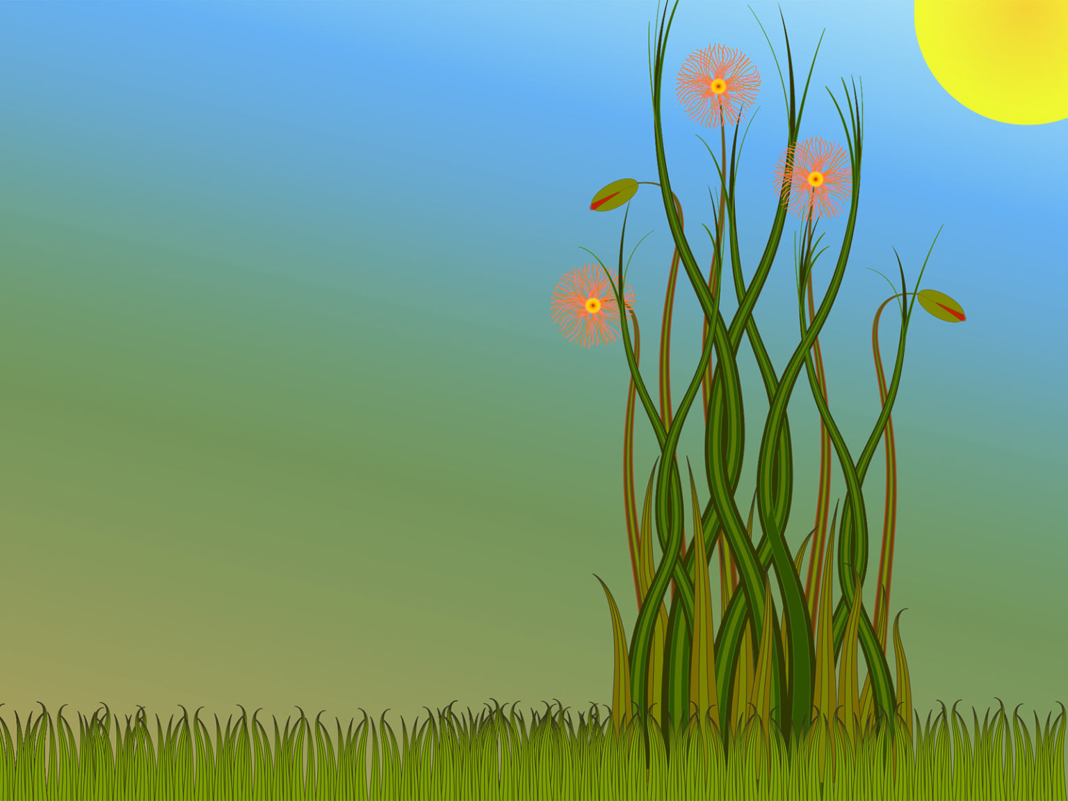 Grass and Flowers Backgrounds | Flowers, Nature Templates | Free PPT ...