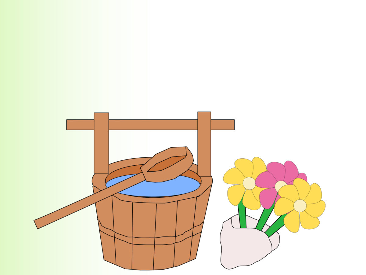 Bucket and Flowers Backgrounds | Brown, Flowers, Green, Yellow