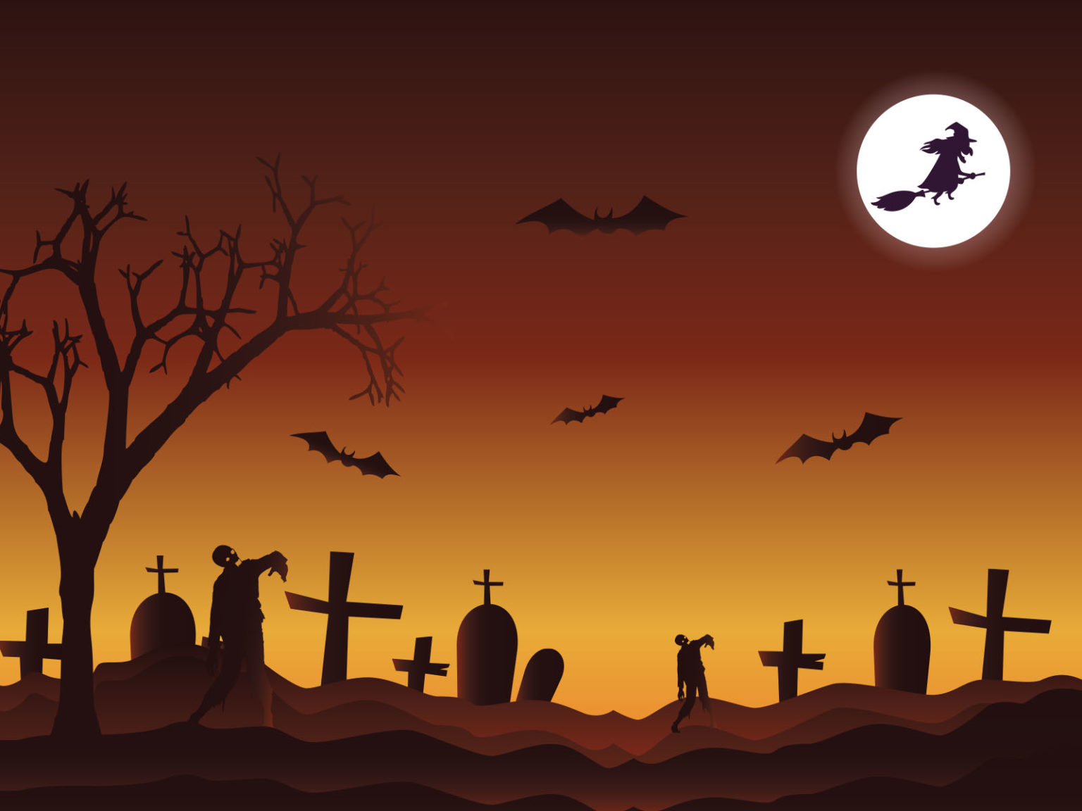 Happy Halloween in the Cemetery Backgrounds | Black, Brown ...