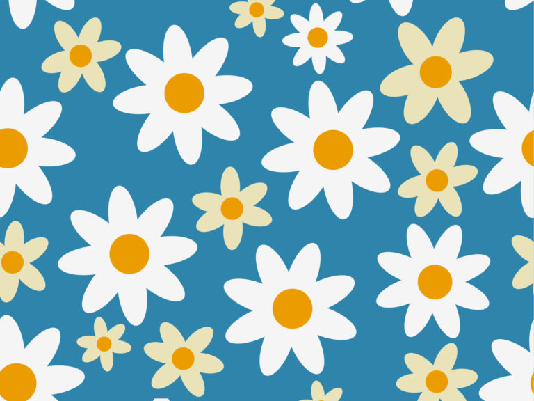 Camomile Backgrounds | Blue, Flowers, White Templates | Free PPT Grounds